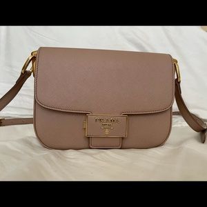 Saffiano Leather Prada Emblème Bag